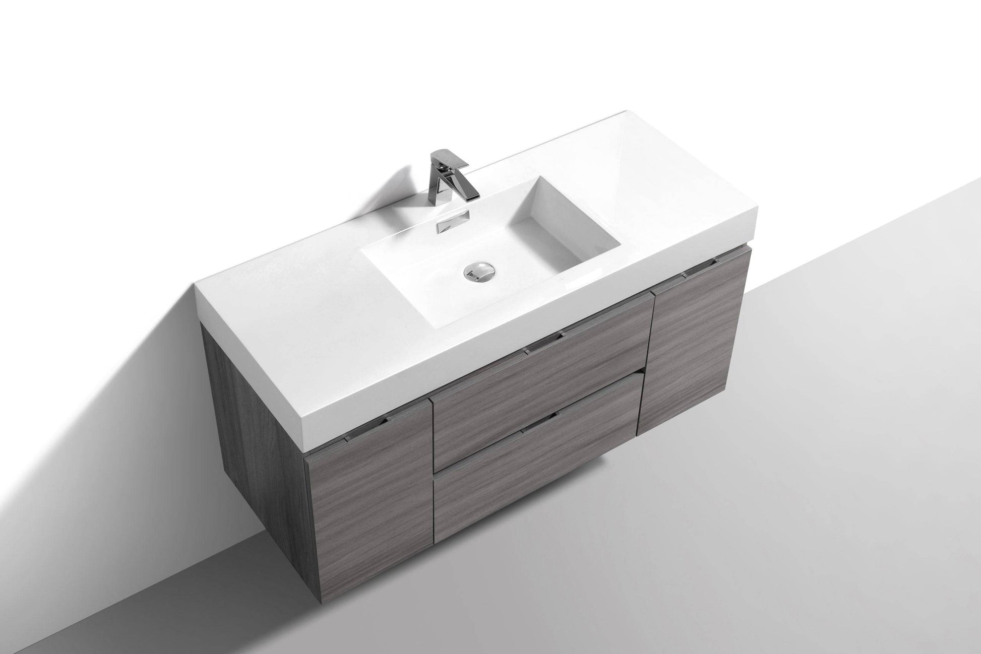 Kube Bath Bliss 48" Wall Mount / Wall Hung Modern Bathroom Vanity With 2 Drawers And 2 Doors Acrylic Countertop - Renoz