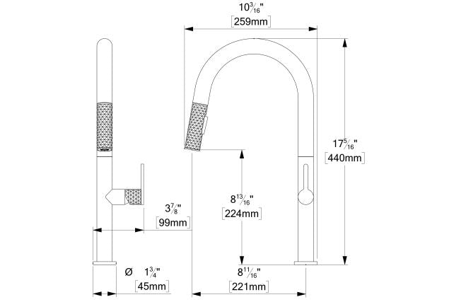 Tenzo CALOZY 130 Kitchen Faucet