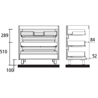 PierDeco Design Meuble-lavabo ARENYS 24 pouces