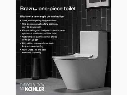 Kohler - Brazn One-Piece Compact Elongated Dual Flush Toilet With Skirted Trapway - Renoz