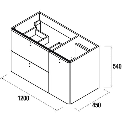 Pierdeco Design Meuble-lavabo suspendu UNIIQ 1200 (48 pouces)