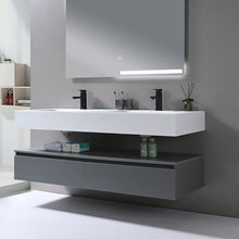 Kodaen AVENIR Wallmount Vanities With Ciuntertop and Sink - Grey  - WV5693G + BASIN5693