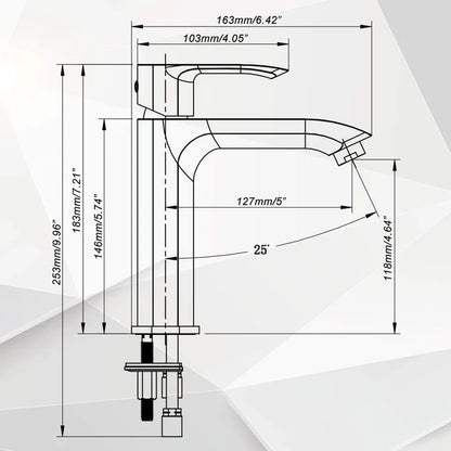 Kodaen Slim Single Hole Bathroom Faucet F11125