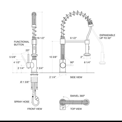 Robinet de cuisine à double jet extractible Kodaen Edison 