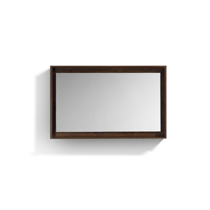 Miroir large 48″ pour salle de bain Kube avec tablette – bois de rose