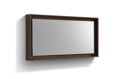 Miroir de 60″ de large pour salle de bain Kube avec tablette – bois de rose