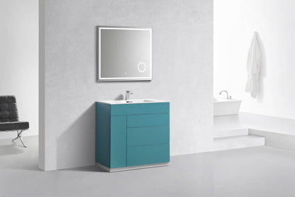 Kube Bath Milano 36" Single Sink Floor Mount Modern Bathroom Vanity - Renoz