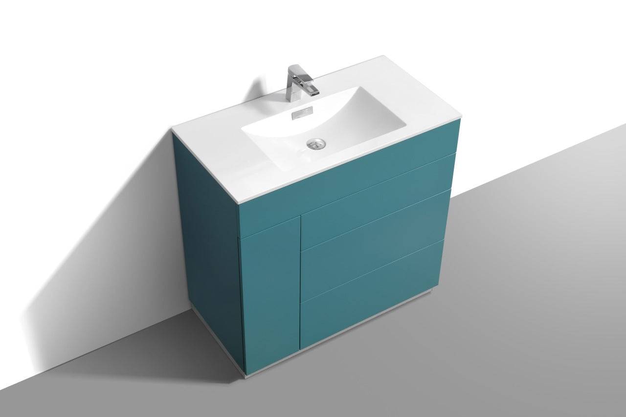 Kube Bath Milano 36" Single Sink Floor Mount Modern Bathroom Vanity - Renoz