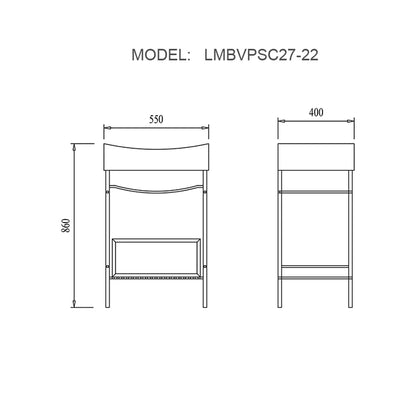 Kodaen 22" European Style Single Bathroom Vanity With Ceramic Vanity Top VPSC27-22B