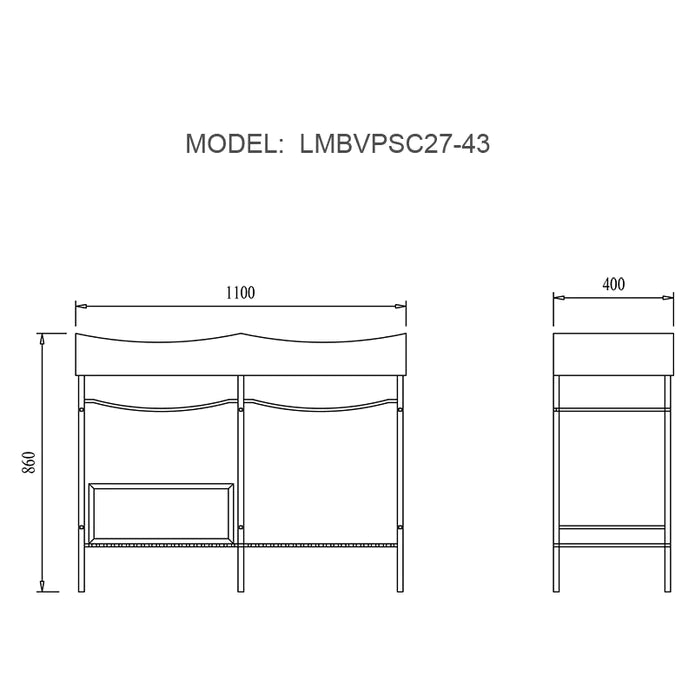 Kodaen 43" European Style Double Bathroom Vanity With Ceramic Vanity Top VPSC27-43B