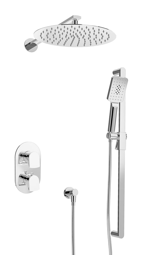 Ensemble de douche thermostatique complet à pression équilibrée Baril (ACCENT B56 4226)