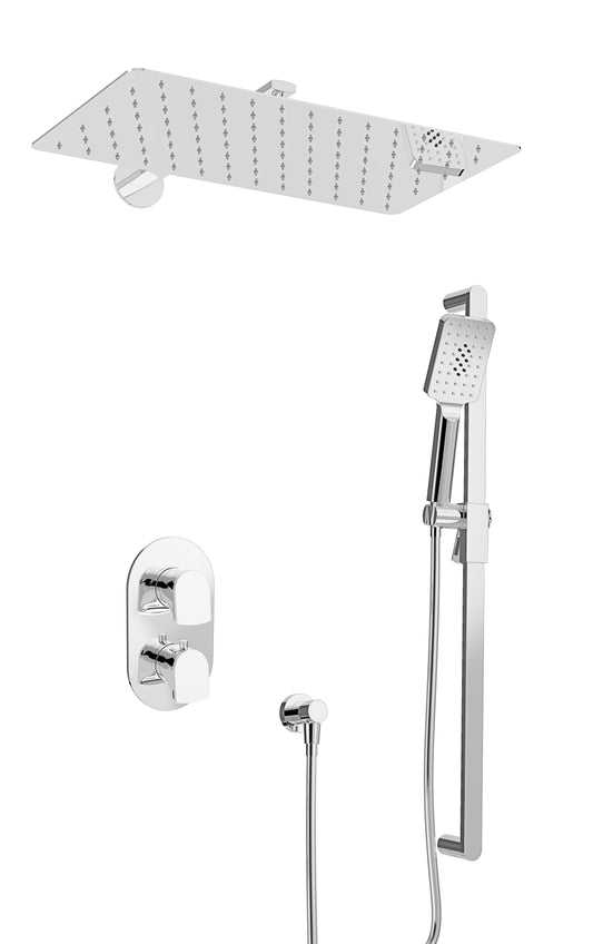 Ensemble de douche thermostatique complet à pression équilibrée Baril (ACCENT B56 4236)