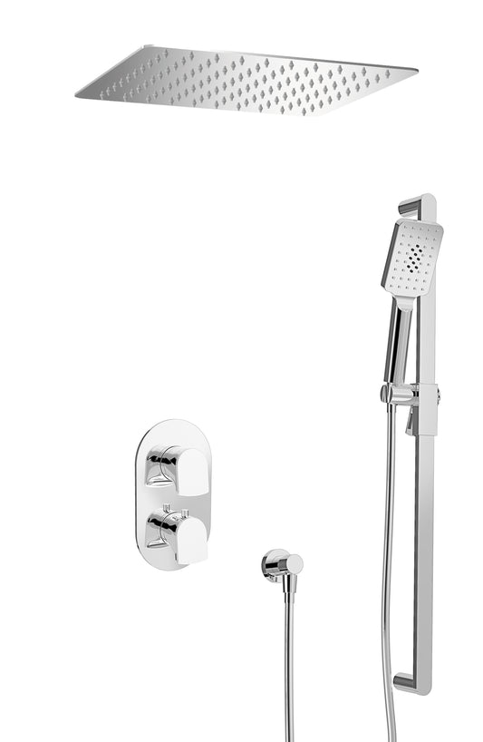 Ensemble de douche thermostatique complet à pression équilibrée Baril (ACCENT B56 4246)