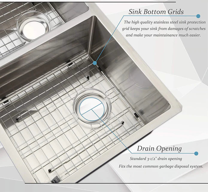 Kodaen 33" Mission Undermount Kitchen Sink-16g Double Bowls UN1515P