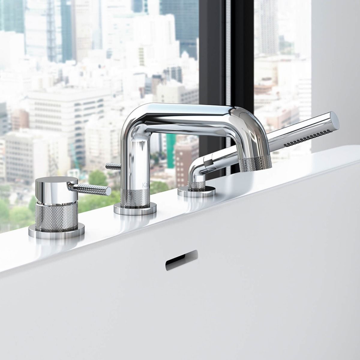 Kalia Preciso  3-piece Deck mount Tub Filler With Handshower