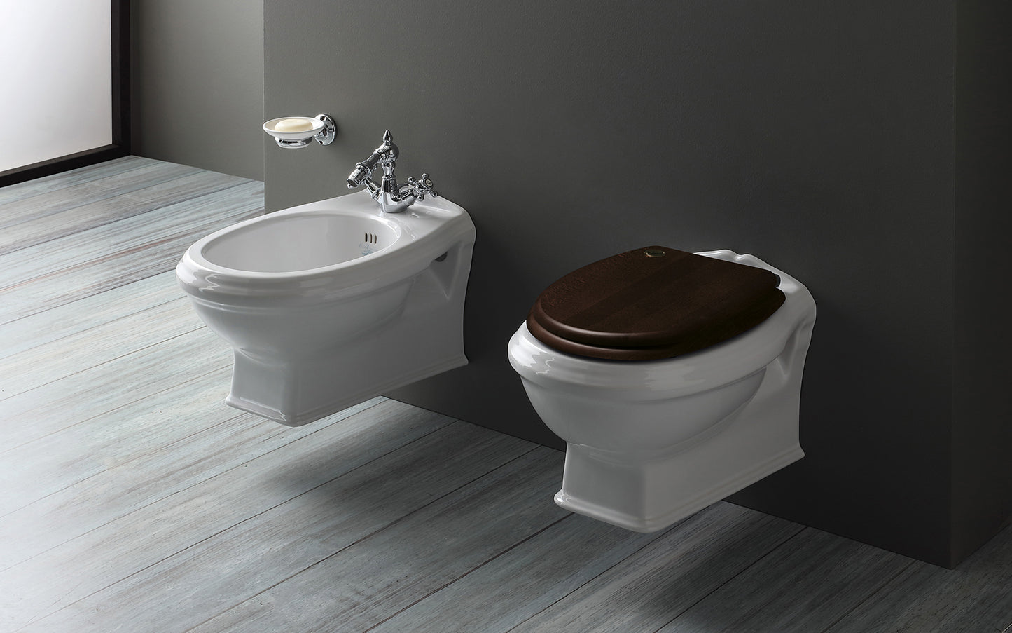 Simas AR851C - ARCADIA Rimless Wall Hung Toilet with Seat