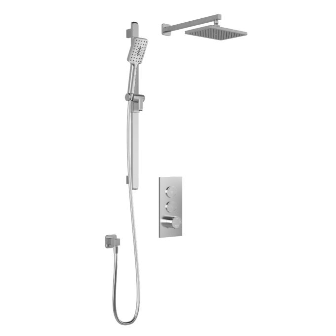 Kalia - Squareone  Tb2 (Valve Not Included) : Aquatonik T/P Push-button Shower System With Wallarm - BF2069