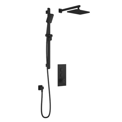 Kalia - Wall Arm Shower System With 2-way Aquatonik Type T/P ½'' Rough Push-button Thermostatic Valve - BF2068