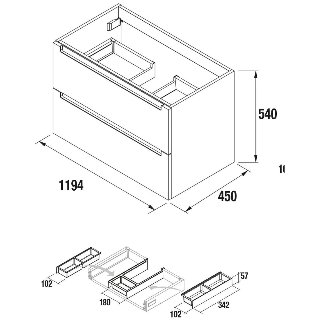 PierDeco Design Monterrey 48" Inch Vanity (2 Drawers )