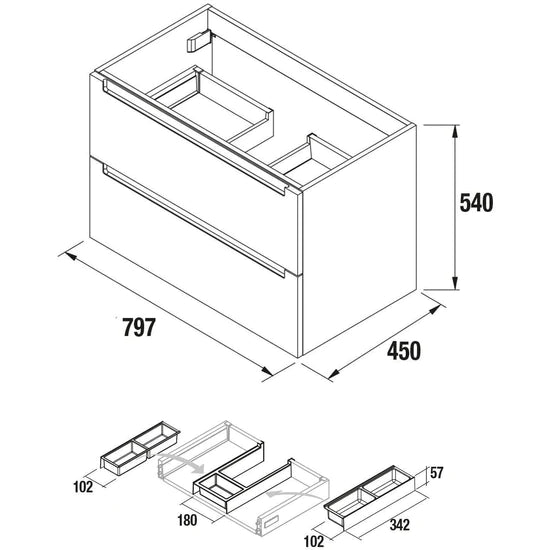 PierDeco Design Monterrey 32" Inch Vanity (2 drawers )