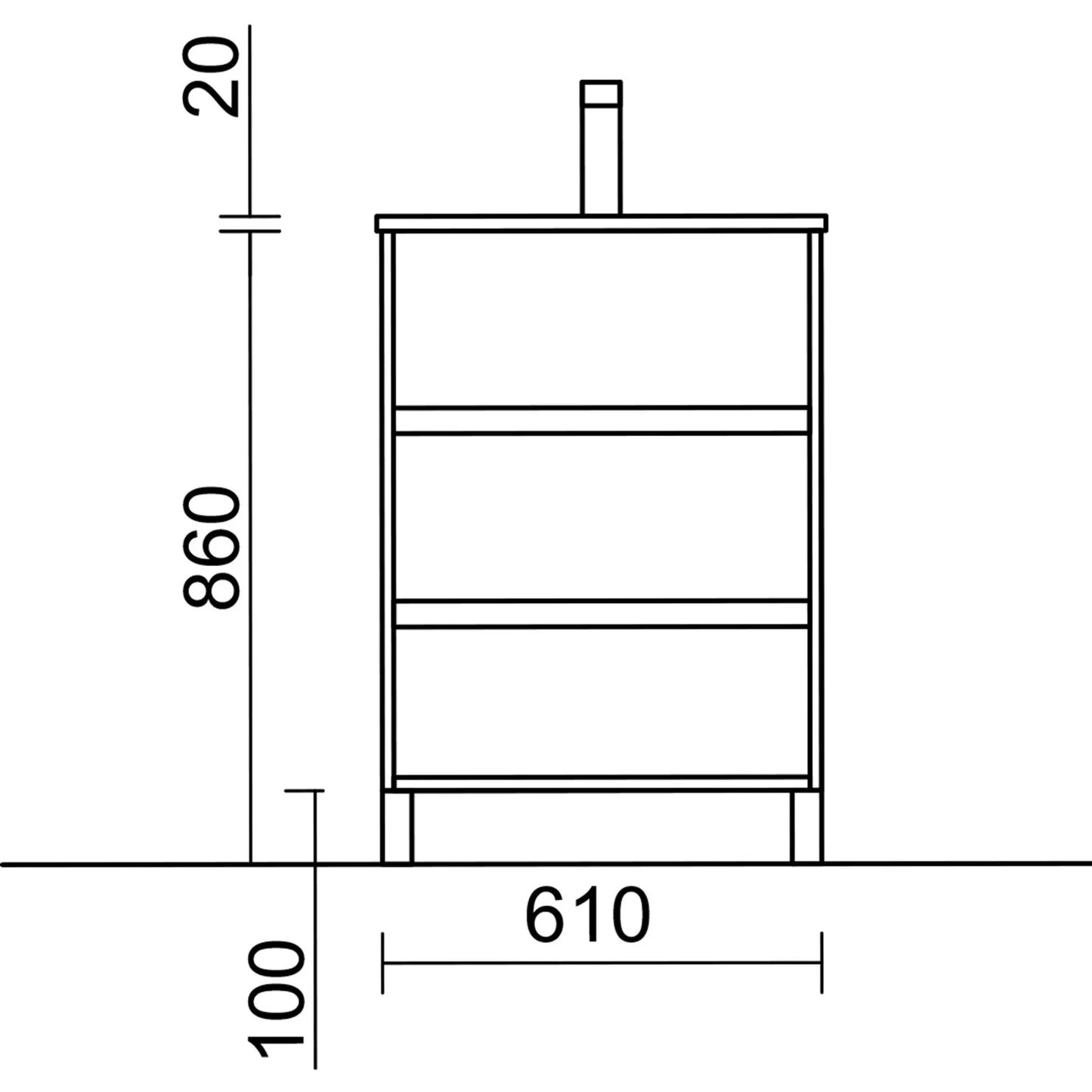 PierDeco Design Meuble-lavabo ARENYS 24 pouces