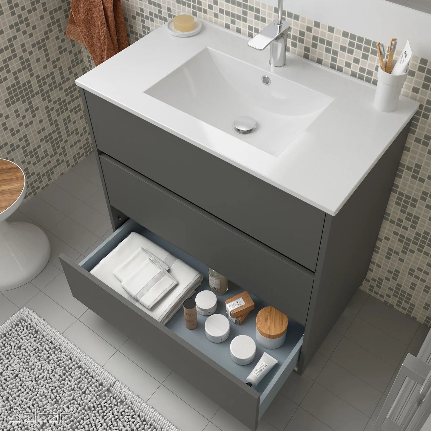 PierDeco Design Meuble-lavabo ARENYS 24 pouces