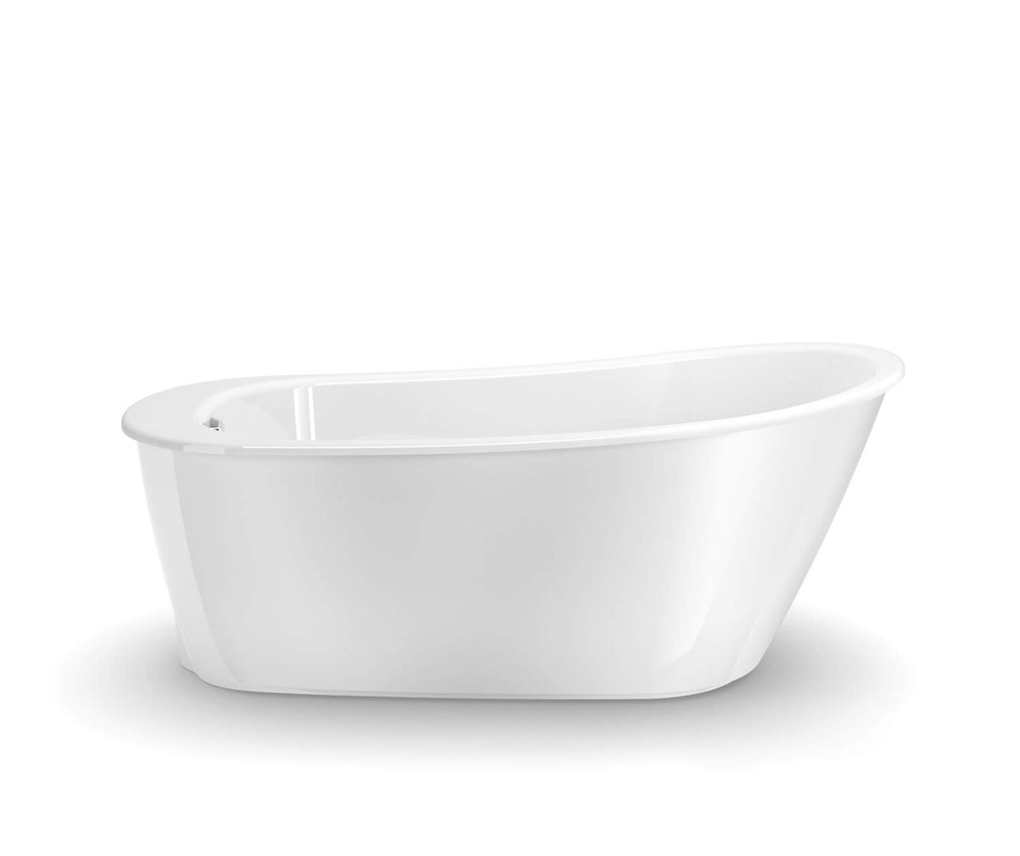 Maax Sax 60 x 32 AcrylX Freestanding End Drain Bathtub in White with White Skirt