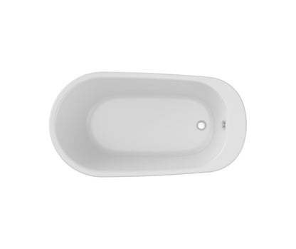 Maax Sax 60 x 32 AcrylX Freestanding End Drain Bathtub in White with White Skirt