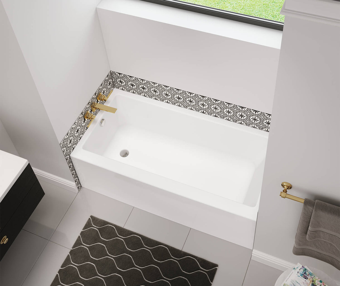 Maax Bosca 6030 IFS Acrylic Alcove Left-Hand Drain Bathtub in White