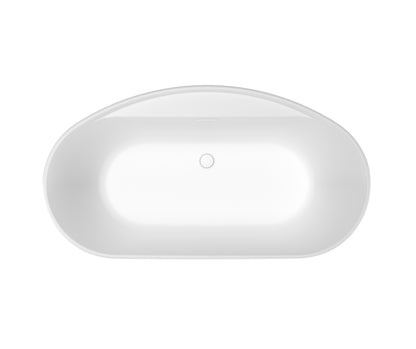 Maax Eldora 6434 AcrylX Freestanding Center Drain Bathtub in White with White Skirt