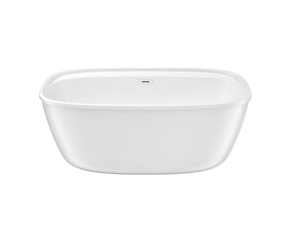 Maax Fontana 58 x 32 AcrylX Freestanding Center Drain Bathtub in White with White Skirt