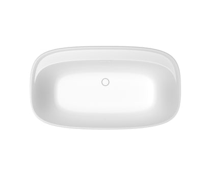 Maax Fontana 58 x 32 AcrylX Freestanding Center Drain Bathtub in White with White Skirt