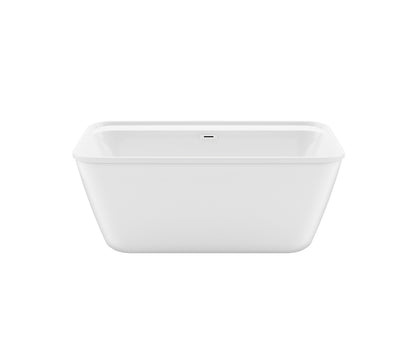 Maax Sonoma Pocono 58 x 32 AcrylX Freestanding Center Drain Bathtub in White with White Skirt