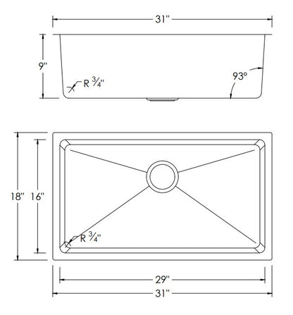 Stylish Valencia Single Bowl Undermount Stainless Steel Kitchen Sink S-402 - Renoz