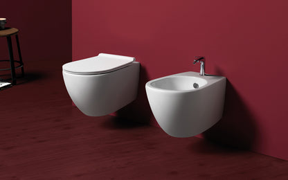 Simas VI18C - VIGNONI Rimless Wall Hung Toilet with Seat