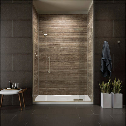 Base de douche Kohler Archer 60" x 36" à seuil simple et drain central avec couvercle amovible