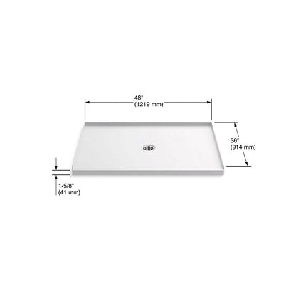 Kohler - Ballast 48" X 36" Shower Base With Center Drain - White