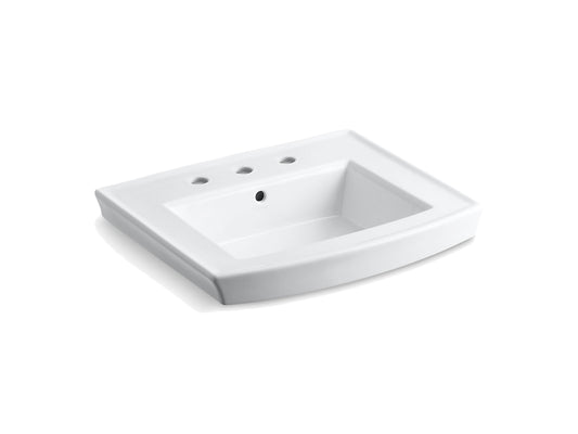 Kohler Archer Pedestal Bathroom Sink 16-1/4" X 11-15/16" With 8" Widespread Faucet Holes