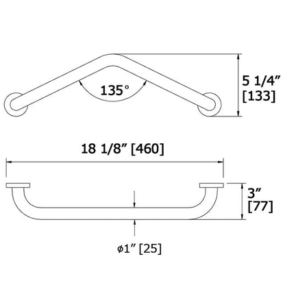 Laloo Angled Grab Bar 1013