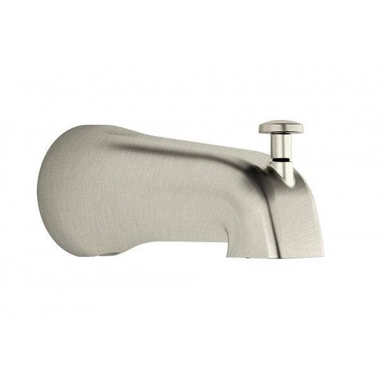 Kalia 5.25" Bath Tub Spout With Diverter for Hand Shower - Brushed Nickel - Renoz