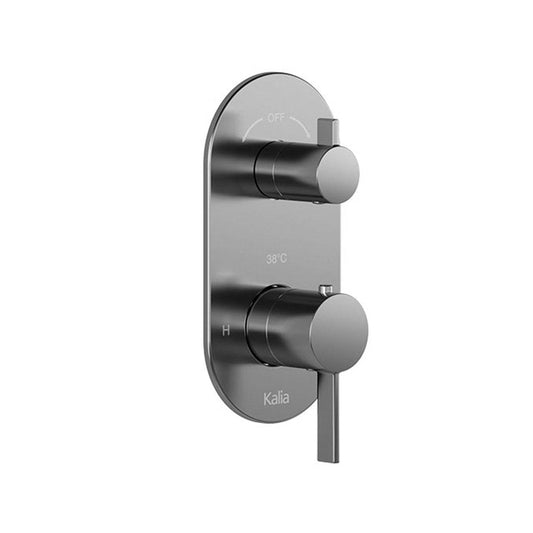 Kalia RoundOne 3-Way AQUATONIK Type T/P 1/2" Valve with Diverter and Round Decorative Trim (BF1579) - Renoz