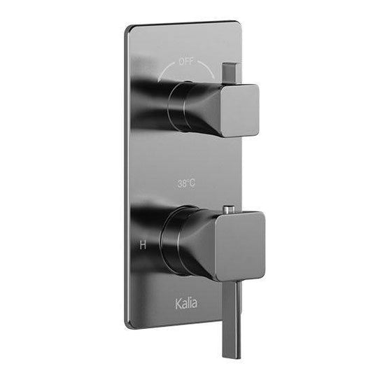 Kalia Square Decorative Trim for 2-Way or 3-Way Type T/P 1/2" Valve with Diverter- Chrome - Renoz