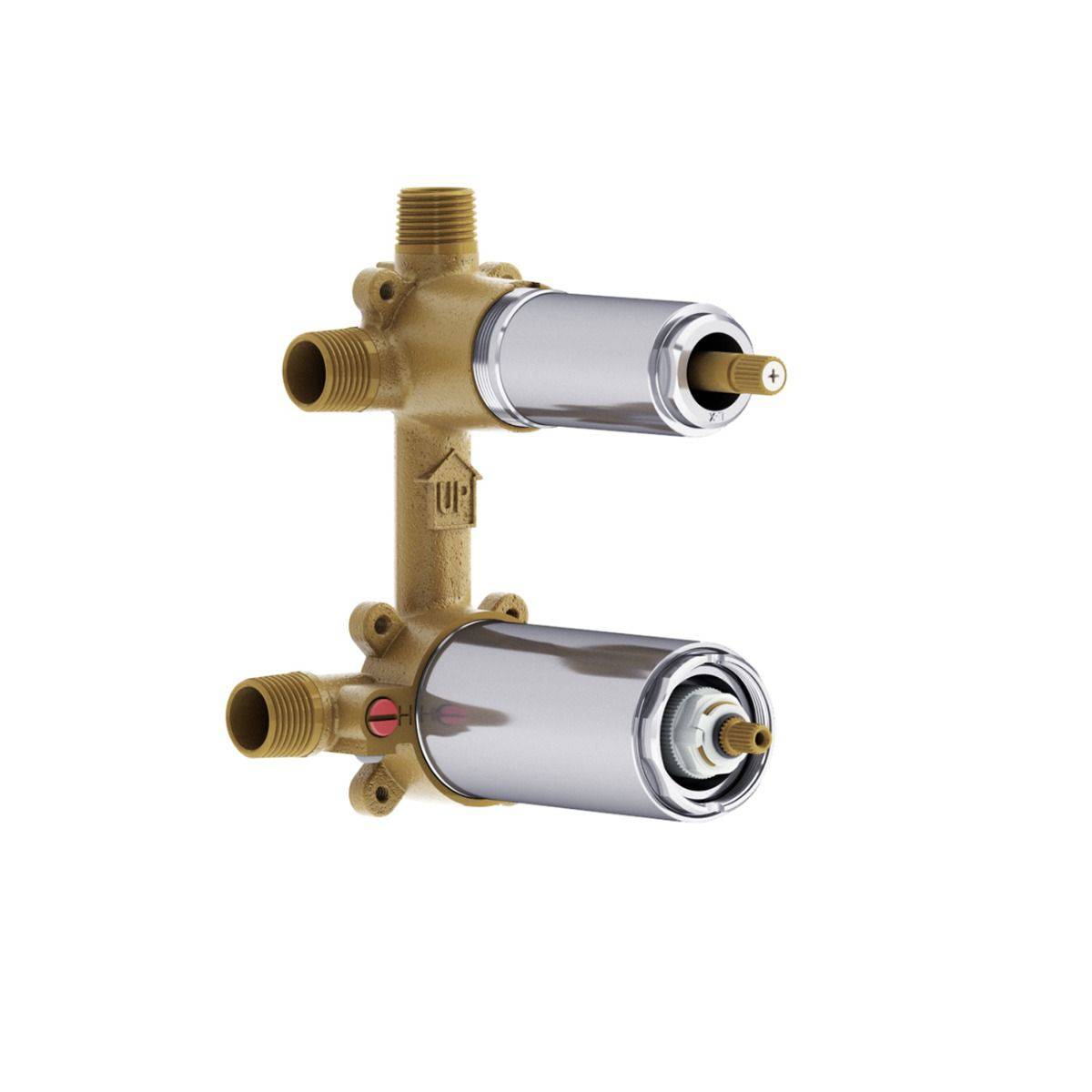 Kalia 3-Way AQUATONIK Type T/P 1/2" Valve with Diverter- Chrome - Renoz