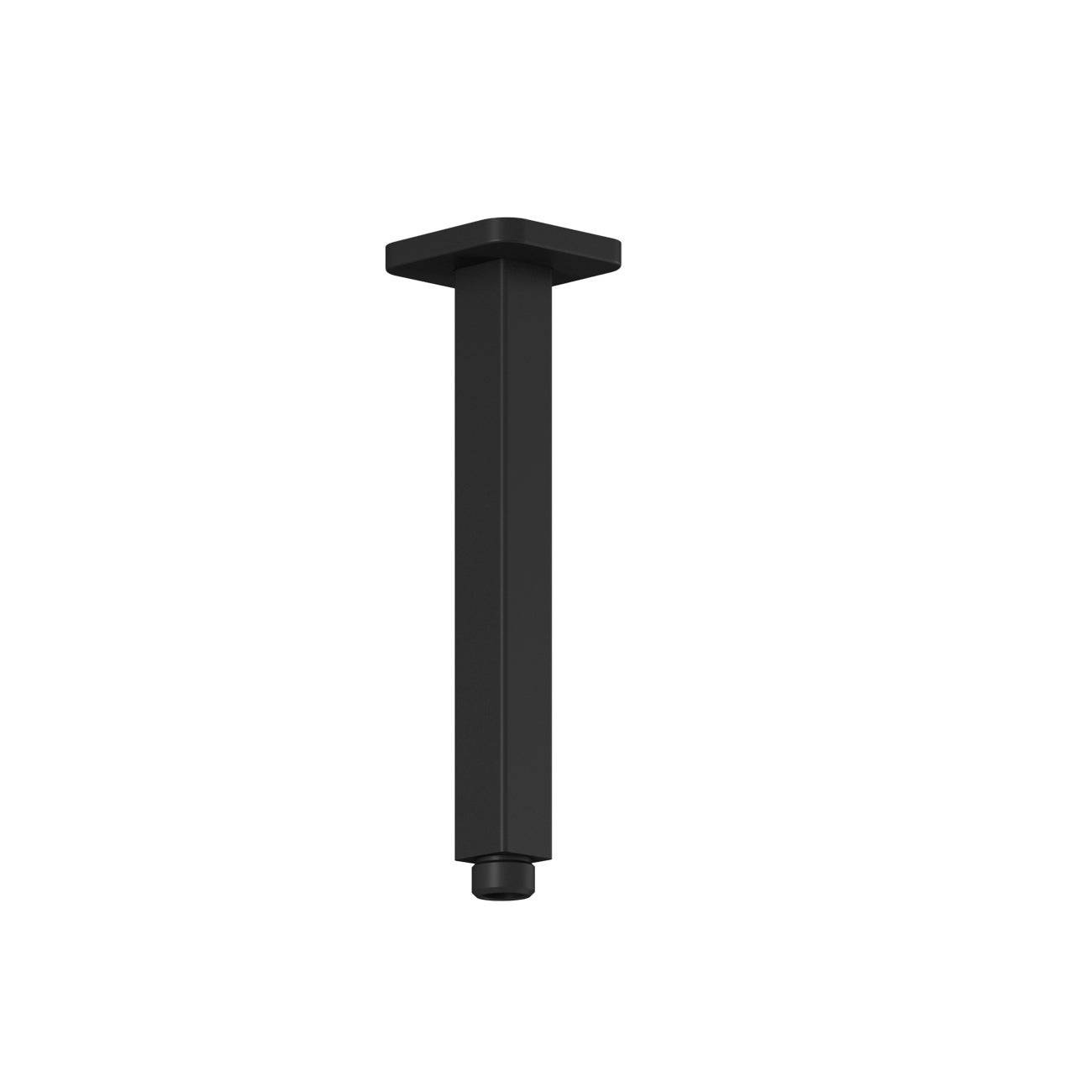 Kalia 8.87" Ceiling Square Shower Arm With Flange- Matte Black - Renoz