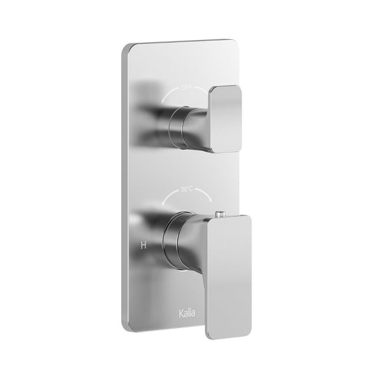 Kalia - Kareo Square Decorative Trim for 2-way or 3-way Type T/P 1/2'' Valve With Diverter - Chrome