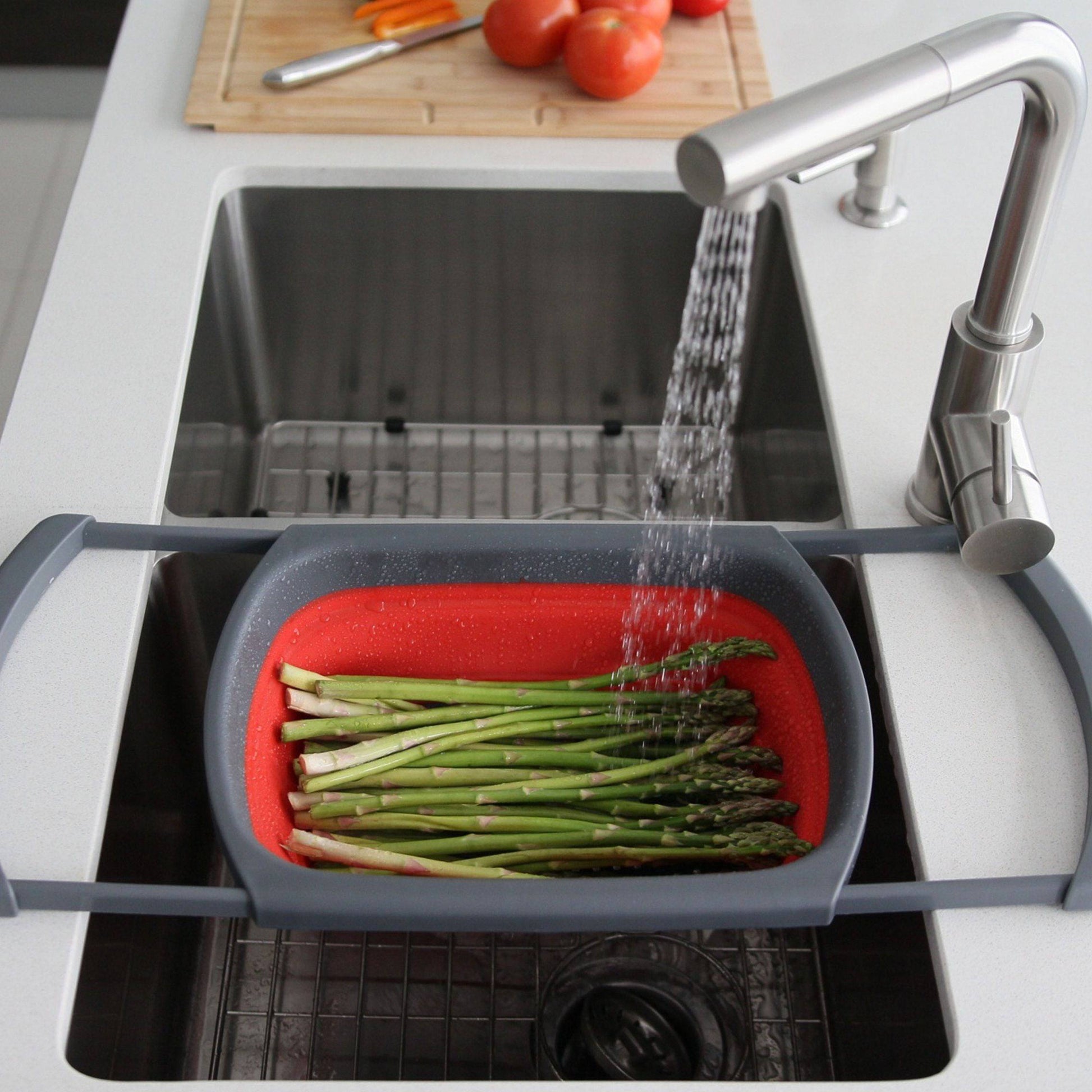 Stylish 13" Collapsible Over the Sink Colander A-905 - Renoz