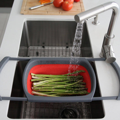 Stylish 13" Collapsible Over the Sink Colander A-905 - Renoz