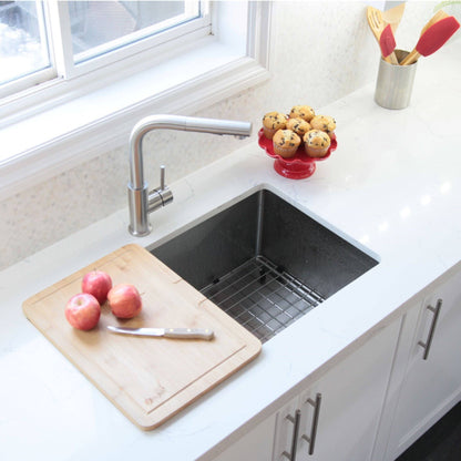 Stylish Jet 30" x 18" Single Bowl Stainless Steel Kitchen Sink with Square Strainer S-511XG - Renoz