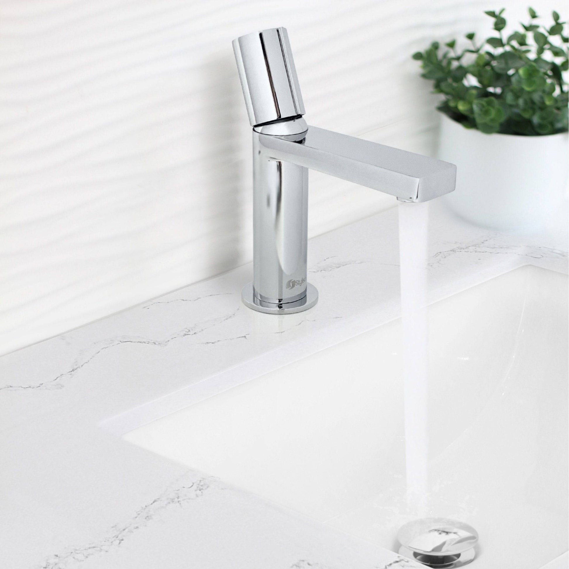 Stylish Riela 7" Single Handle Modern Bathroom Basin Faucet in Polished Chrome Finish B-104C - Renoz