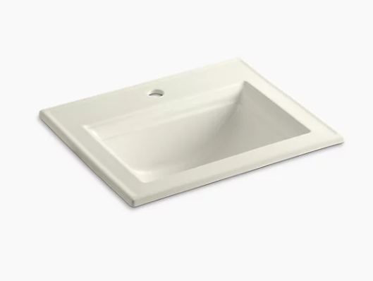 Kohler Memoirs Stately 17" X 10" Drop-In Bathroom Sink With Single Faucet Hole - Biscuit